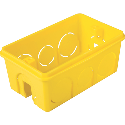 Caixa de Luz de Embutir 4x2 Retangular Amarela Tramontina