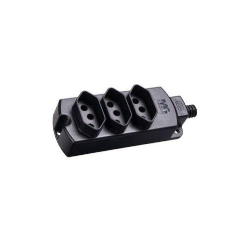 Tomada Barra Tripla 20a 2p+T Preta Tmu3-320