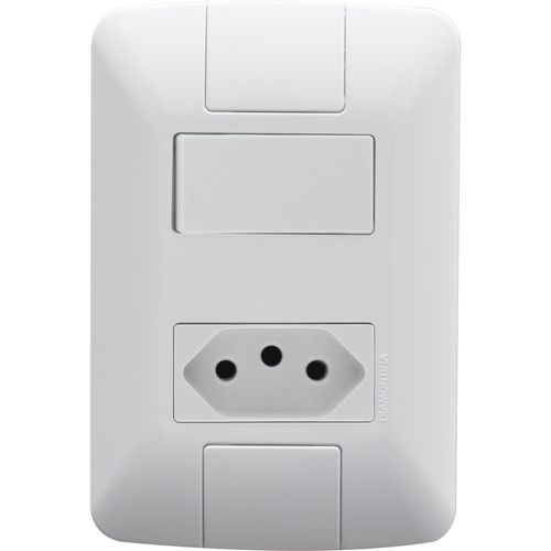 Conjunto Aria 4x2 Interruptor 6A e Tomada 2P+T 10A 250V Tramontina