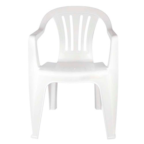 Cadeira Plastica com Braços Branca Mor