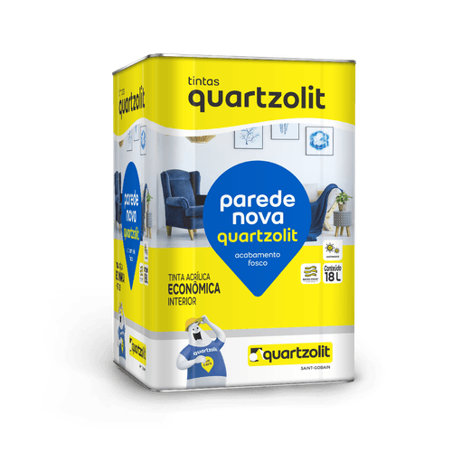 Tinta Acrilica Economica Parede Nova 18L Branco Neve Quatzolit