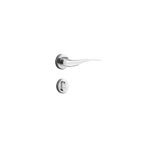 Fechadura para Porta de Banheiro Cromada 40mm com Roseta MZ930 Papaiz