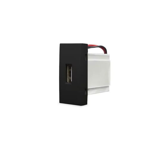 Módulo Tomada USB 2A Bivolt Inova Pro Class Ébano Fosco Alumbra