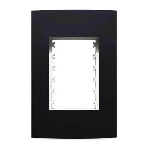 Placa 4x2 Inova Pro Class 3 Módulos Horizontais Ébano Fosco Alumbra