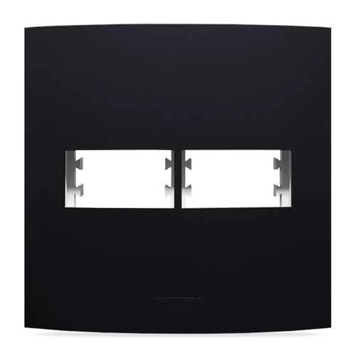 Placa 4x4 Inova Pro Class 2 Módulos Horizontais Ébano Fosco Alumbra