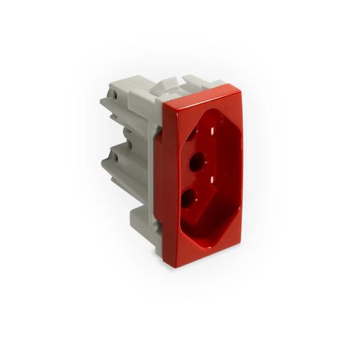 Tomada 2P+T 20A 250V Módulos Pro Vermelha Alumbra