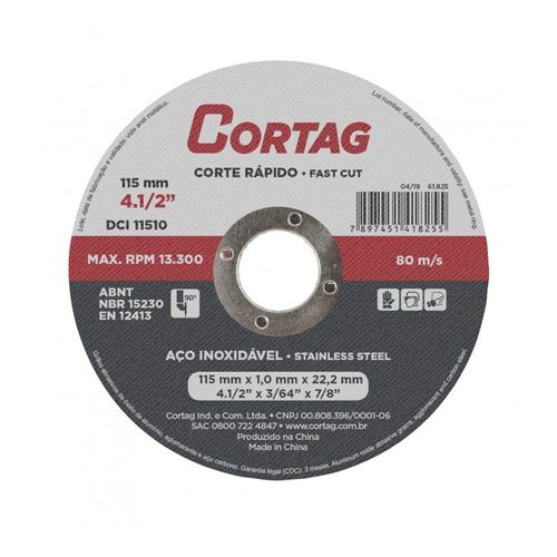 Disco Corte Fino Metal/Inox 115mm