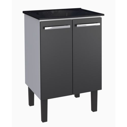 GABINETE AÇO VENUS 60X50CM PORTA PRETA C/ TANQUE PRETO
