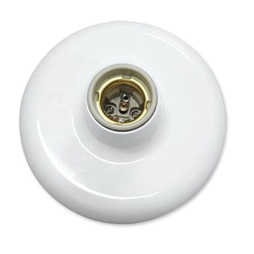 PLAFON C/ SOQUETE EM PORC E-27 BRANCO