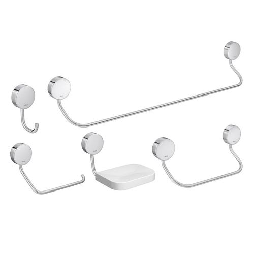 NET KIT ACESSORIOS C/ 5 PEÇAS CROMADO