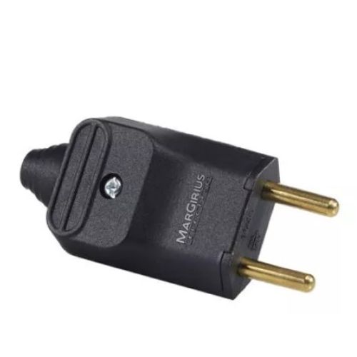 PLUGUE MACHO 2P 20A C/ PRENSA CABO PRETO PLD2-2